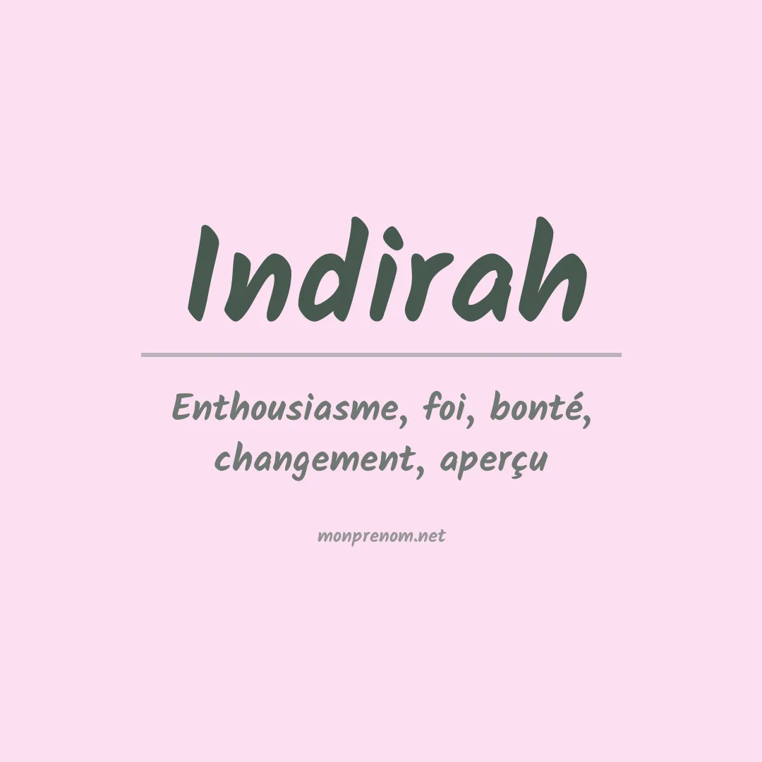 Prénom Indirah