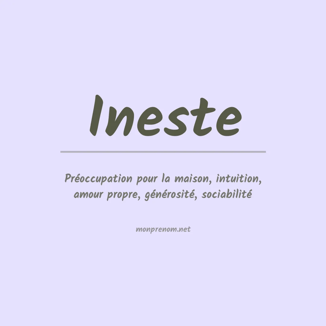 Signification du prénom Ineste