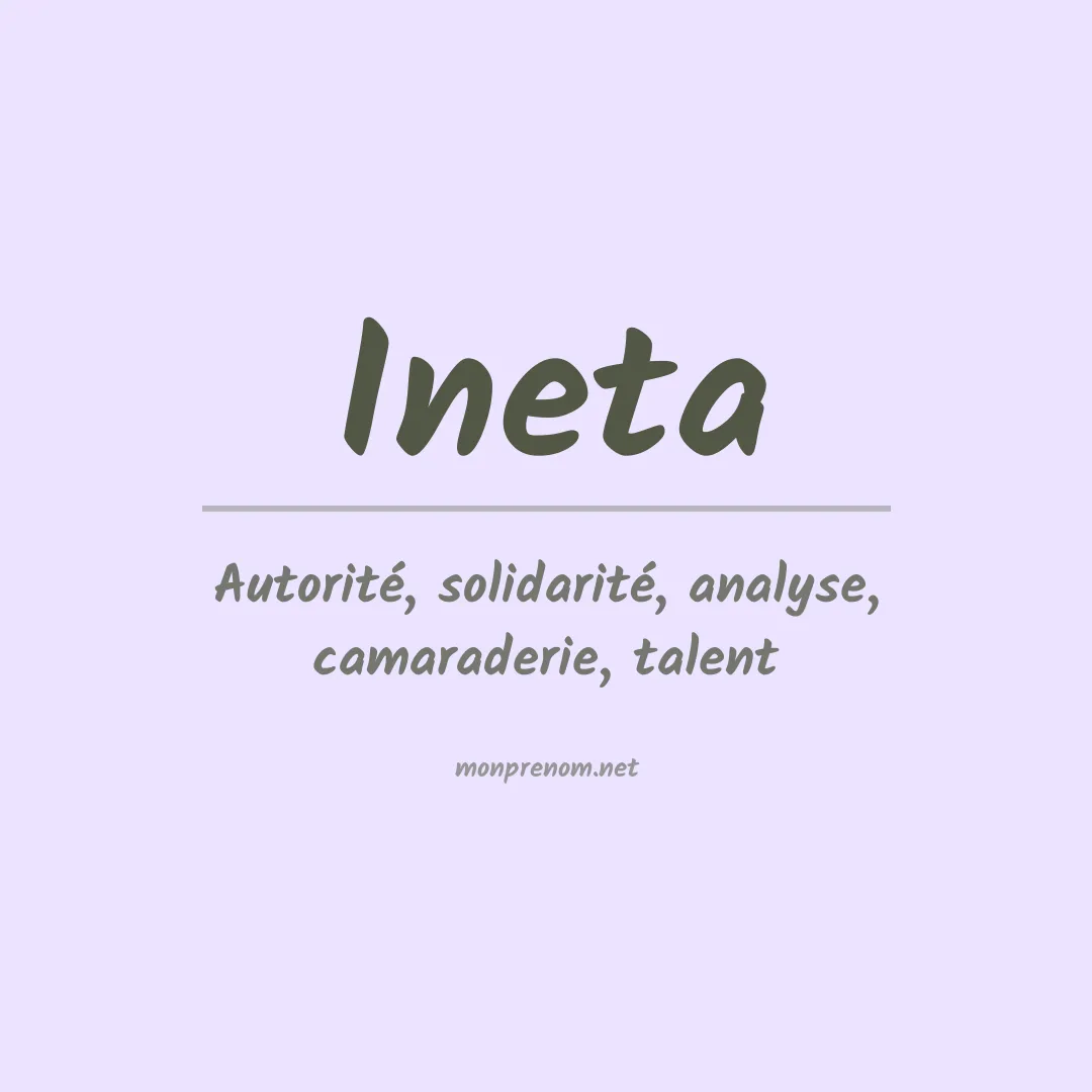 Signification du prénom Ineta