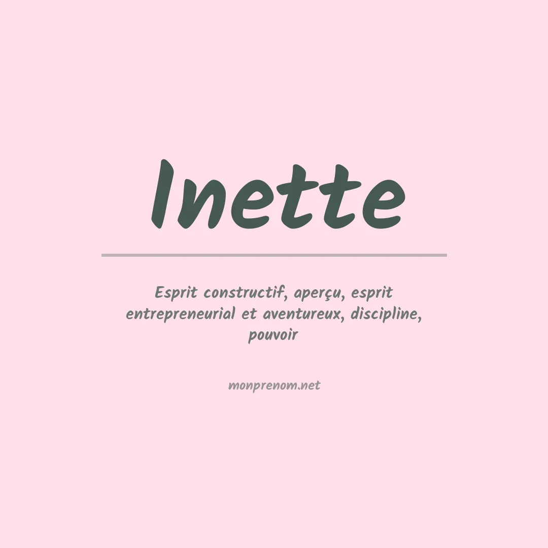 Signification du prénom Inette