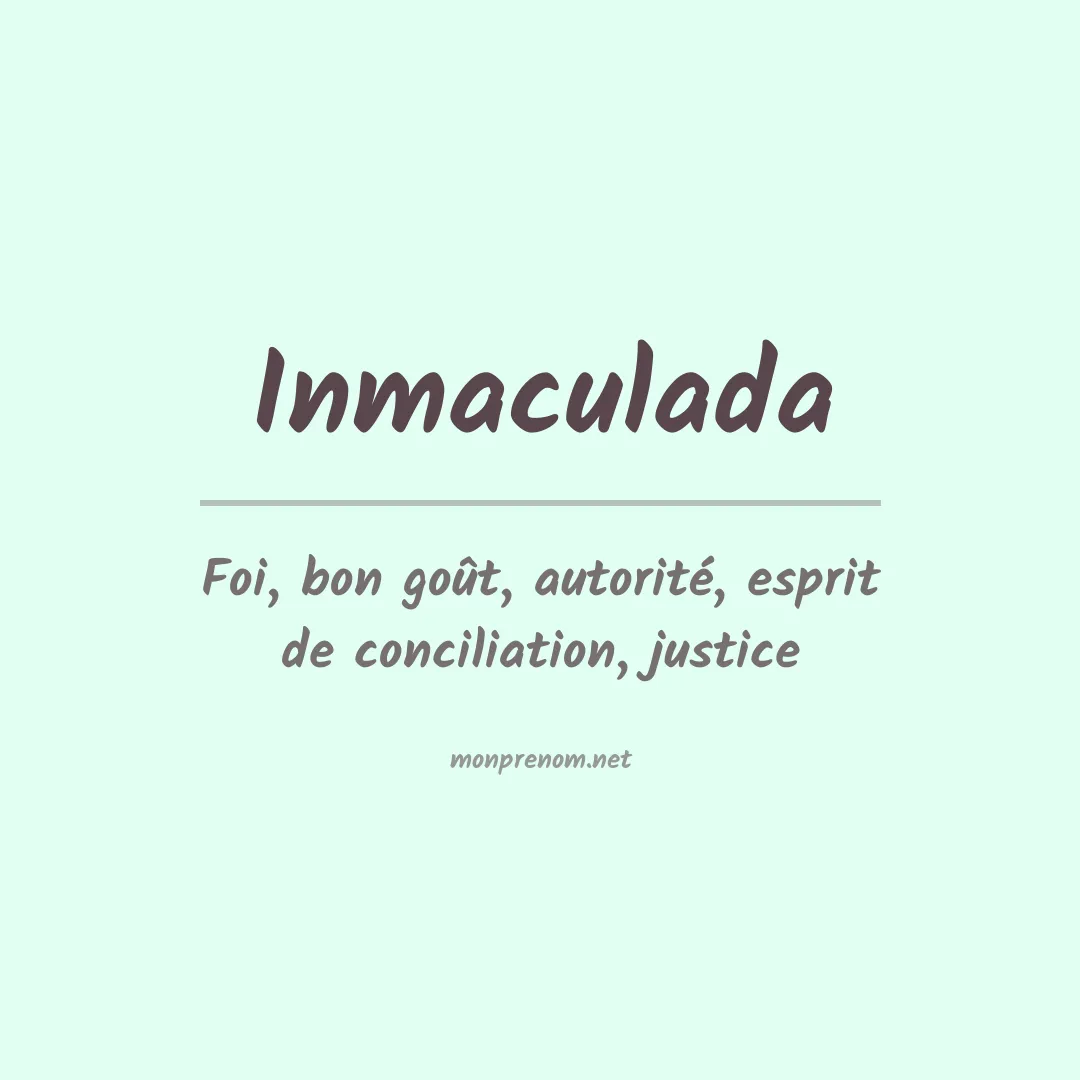 Prénom Inmaculada