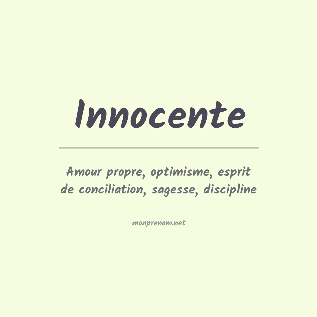 Prénom Innocente