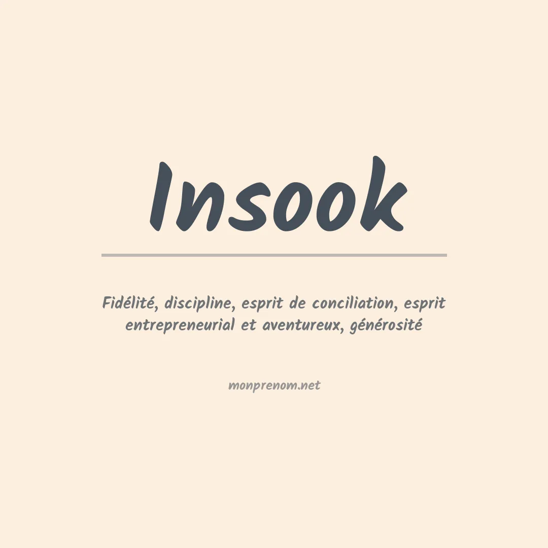 Signification du prénom Insook