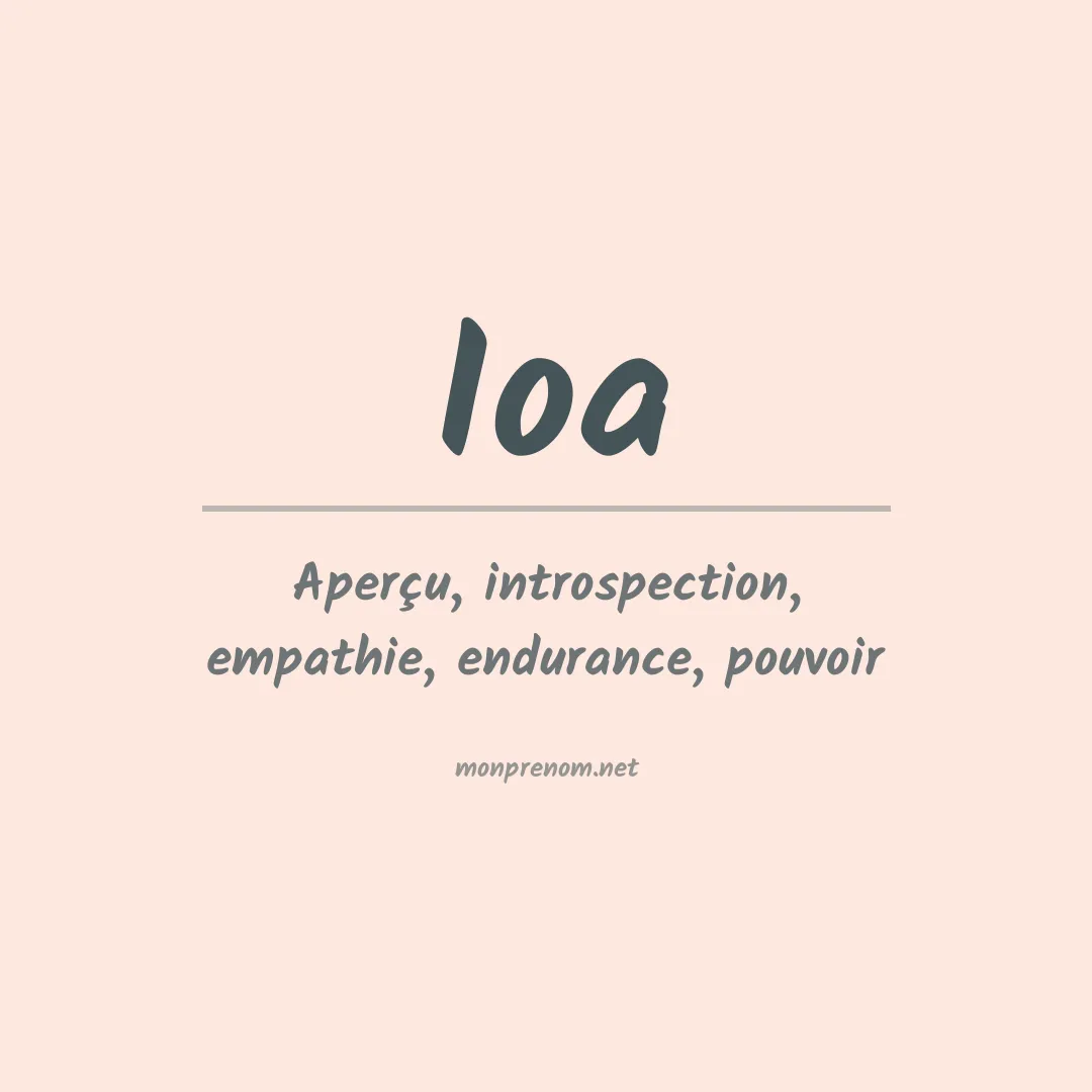Signification du prénom Ioa