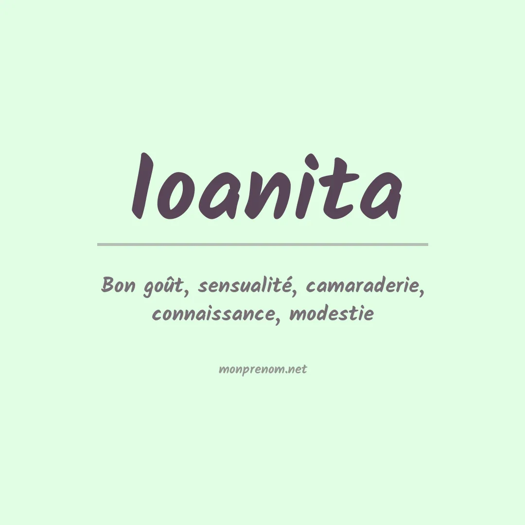 Signification du prénom Ioanita