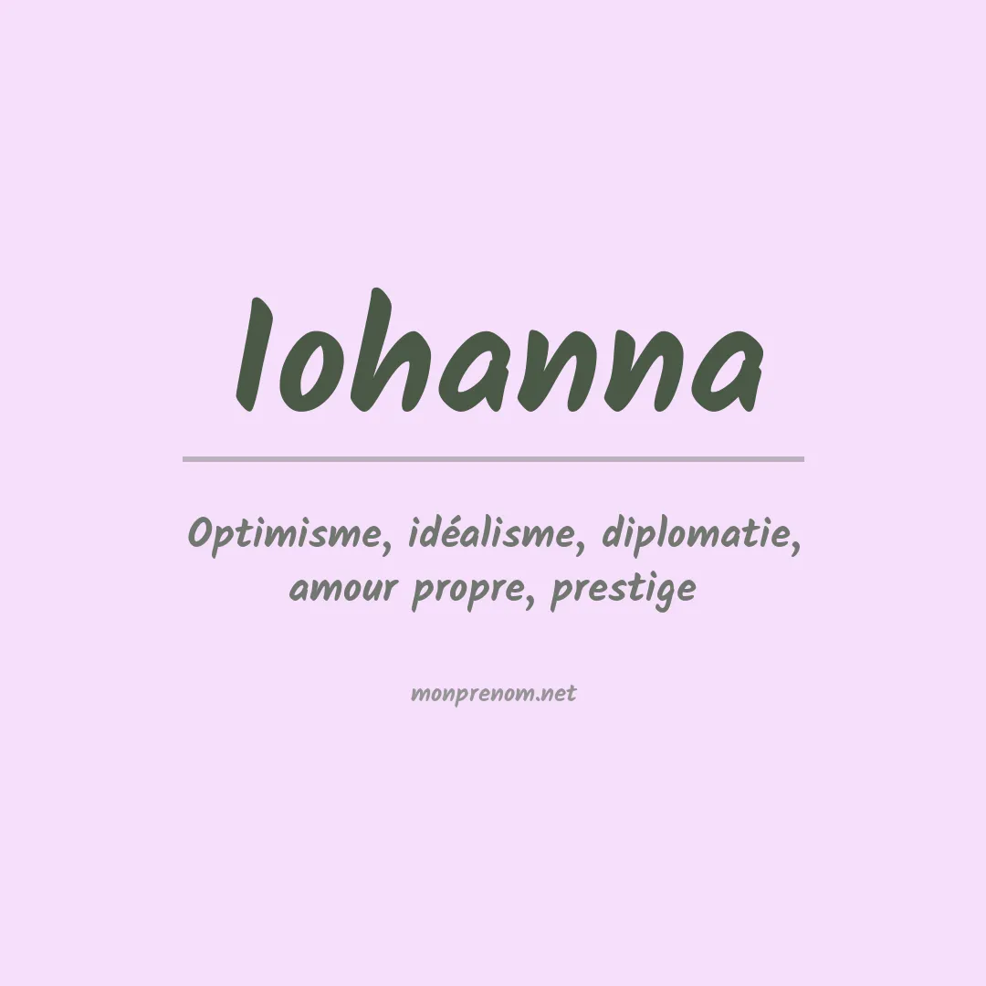Signification du prénom Iohanna