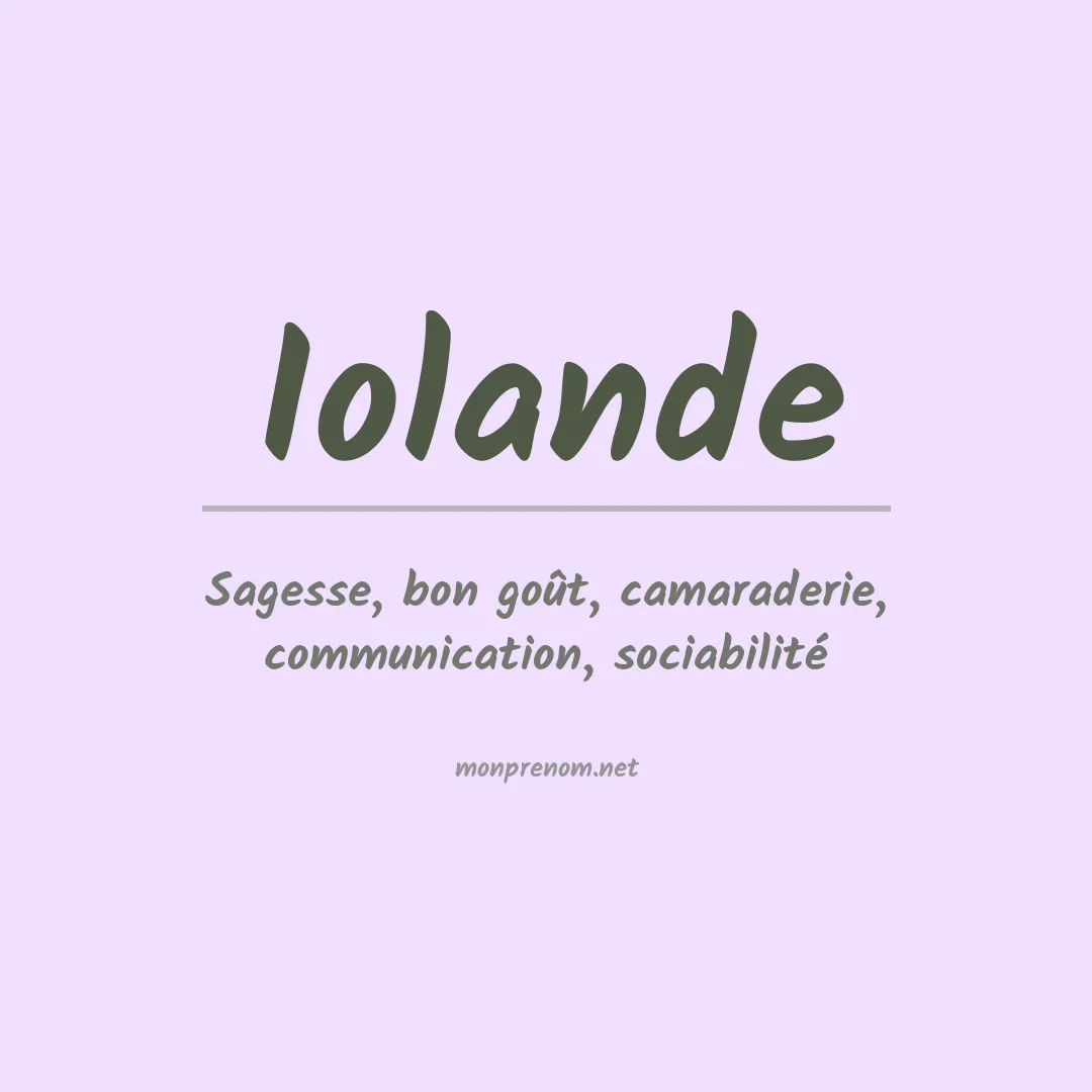 Prénom Iolande
