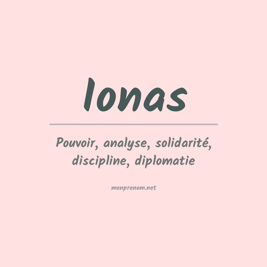 Signification du prénom Ionas