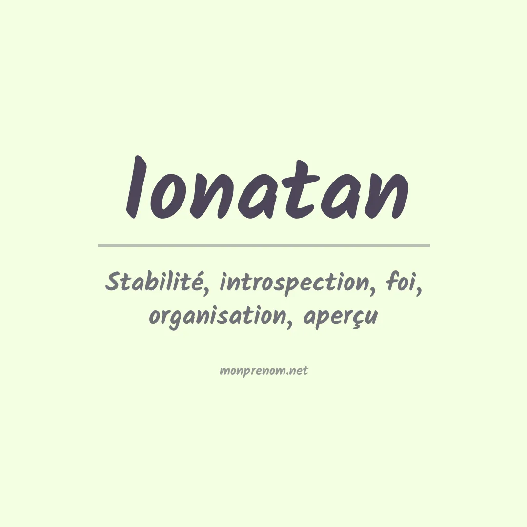 Signification du prénom Ionatan