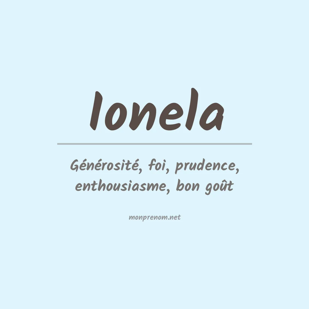 Signification du prénom Ionela