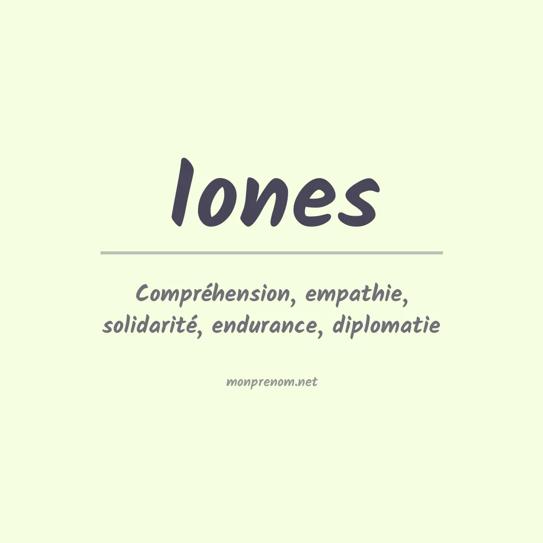 Signification du prénom Iones