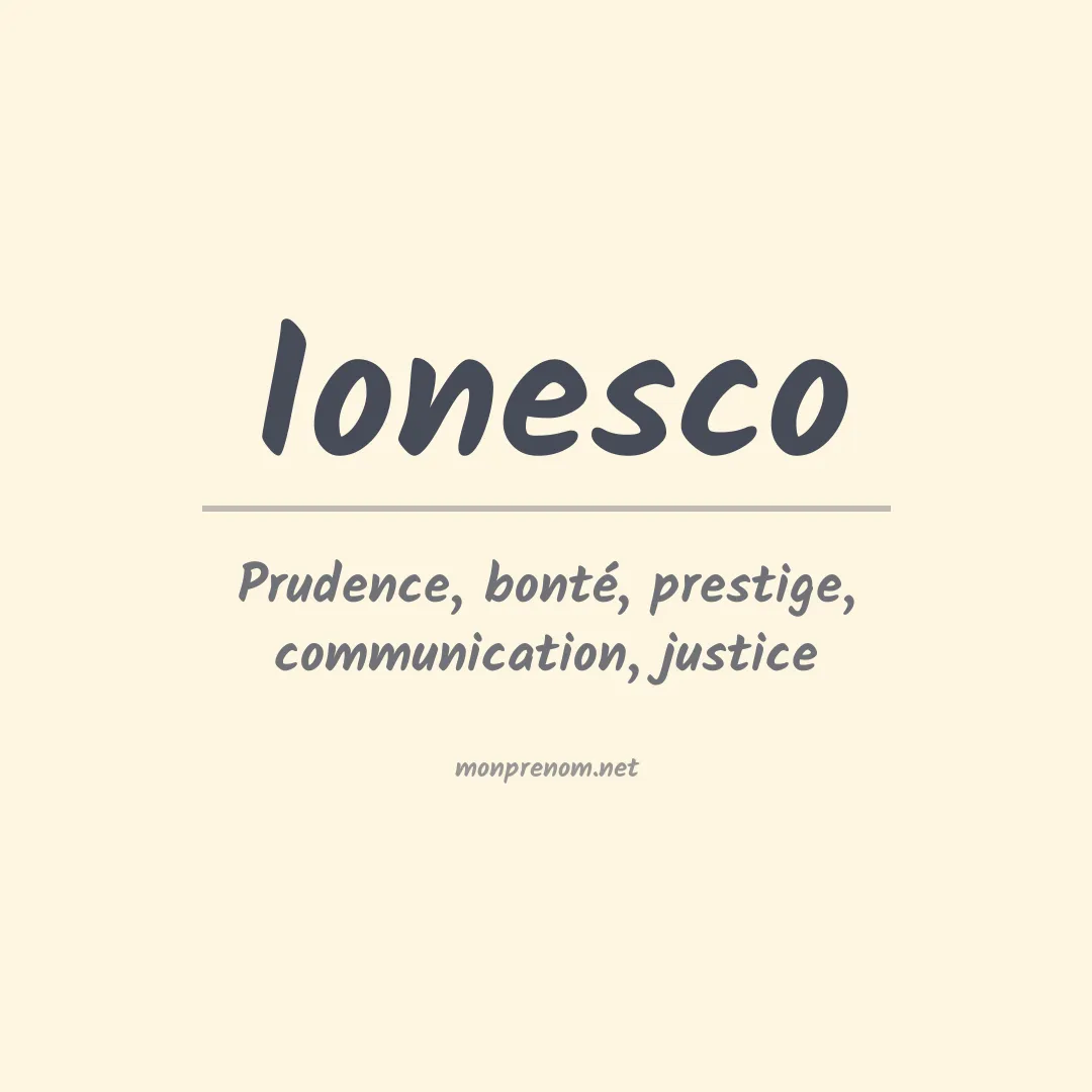 Prénom Ionesco