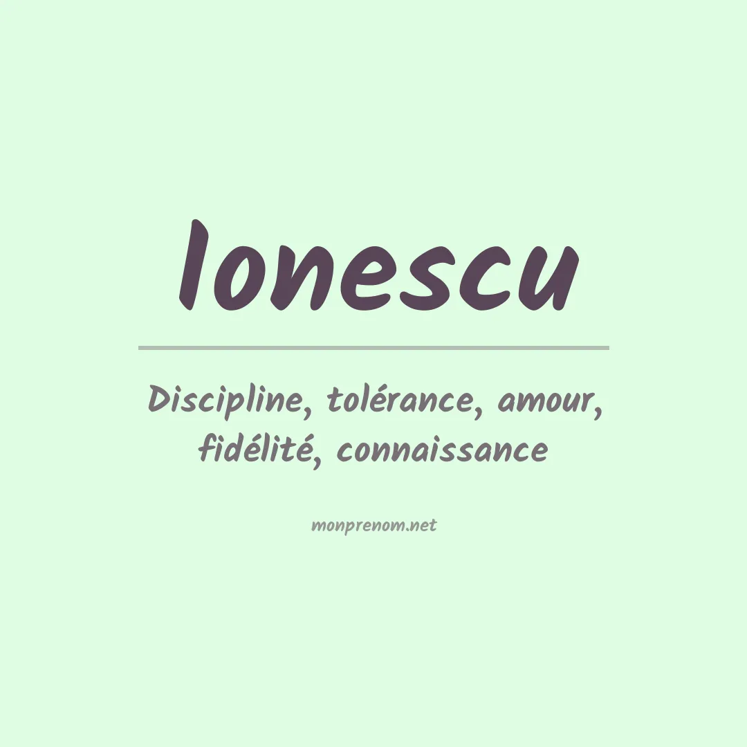 Prénom Ionescu