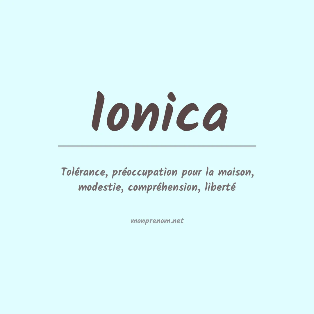 Signification du prénom Ionica