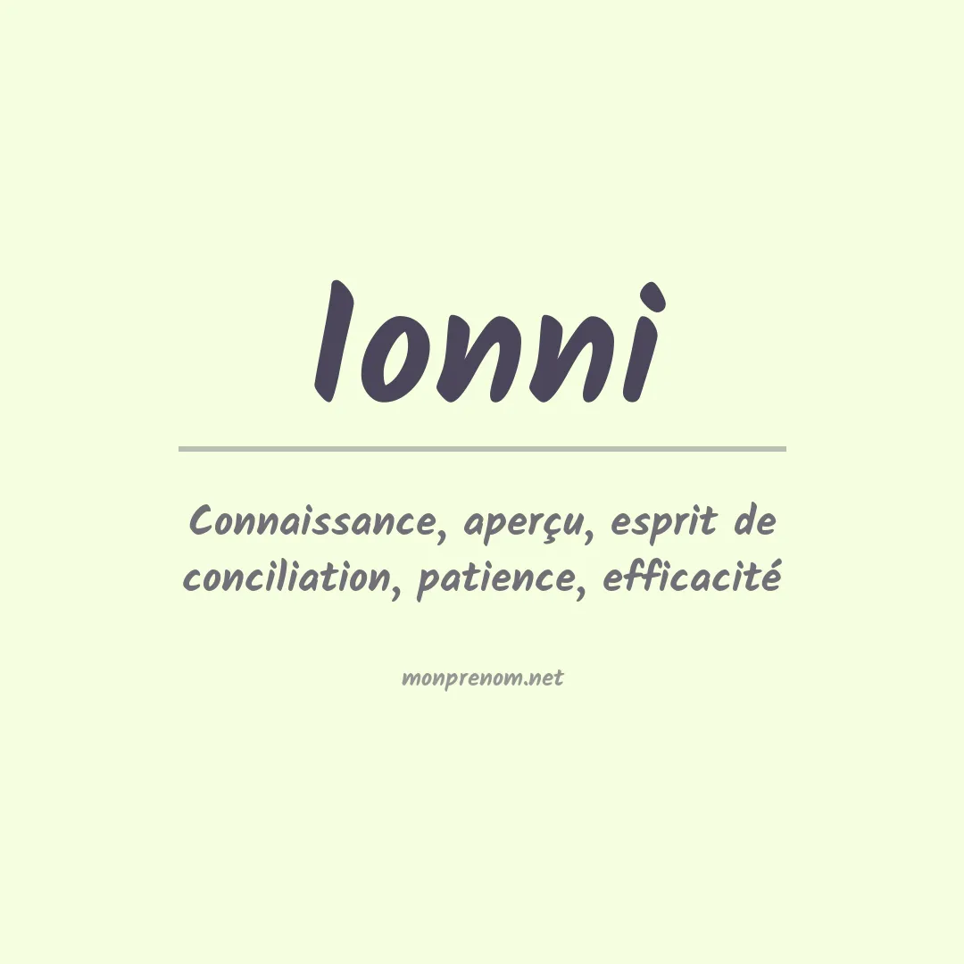 Prénom Ionni