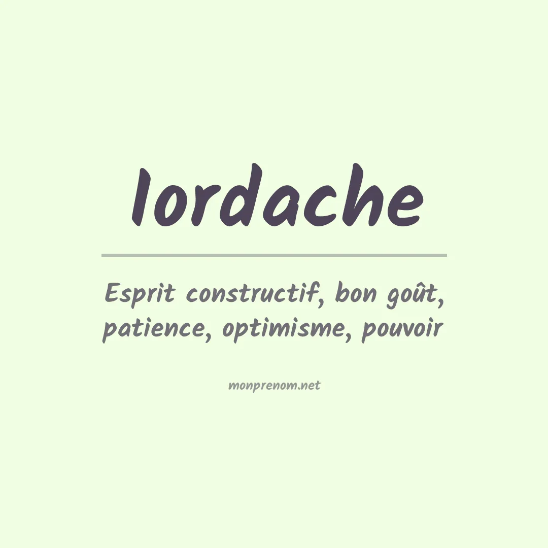 Prénom Iordache