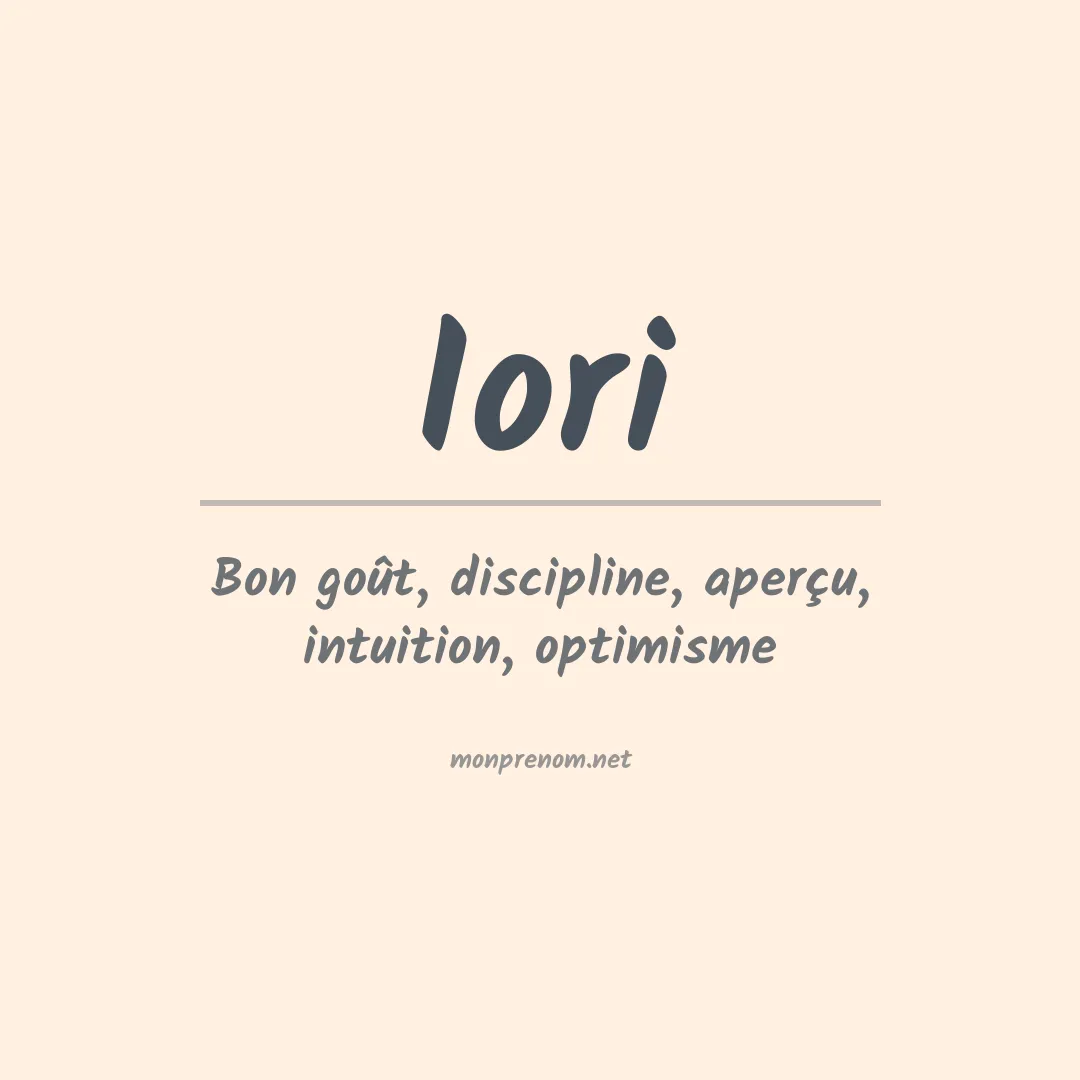 Signification du prénom Iori