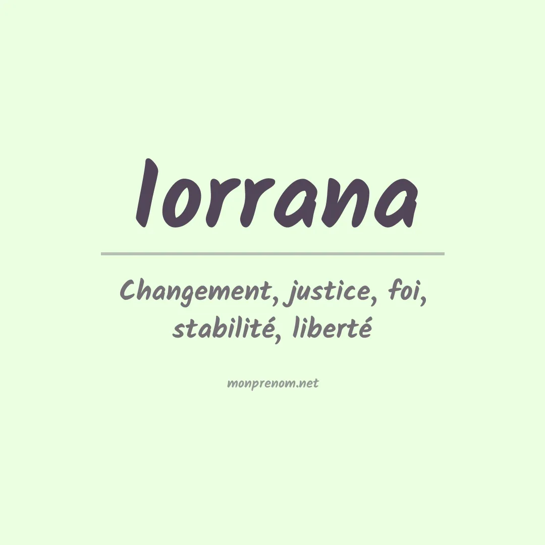 Signification du prénom Iorrana