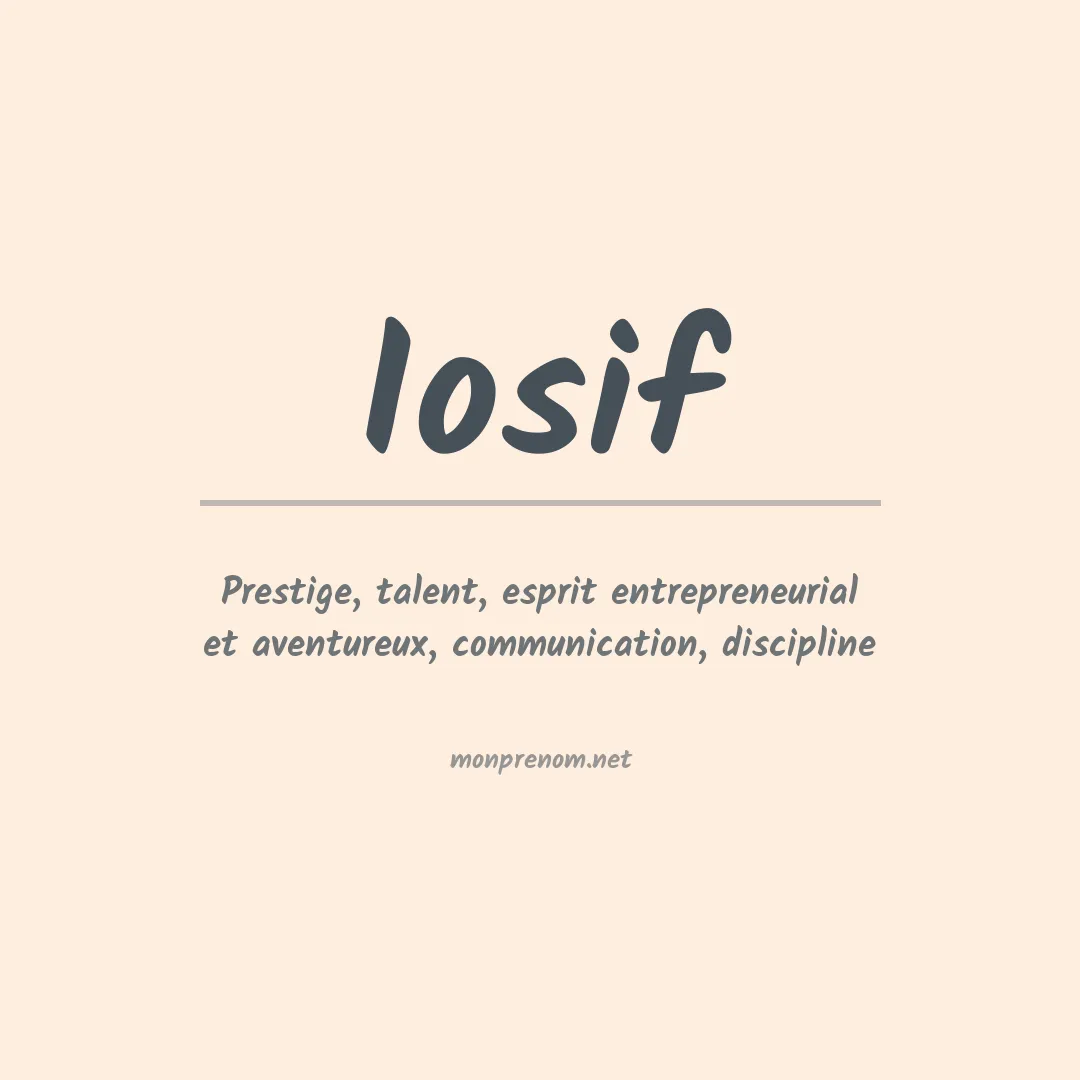 Signification du prénom Iosif