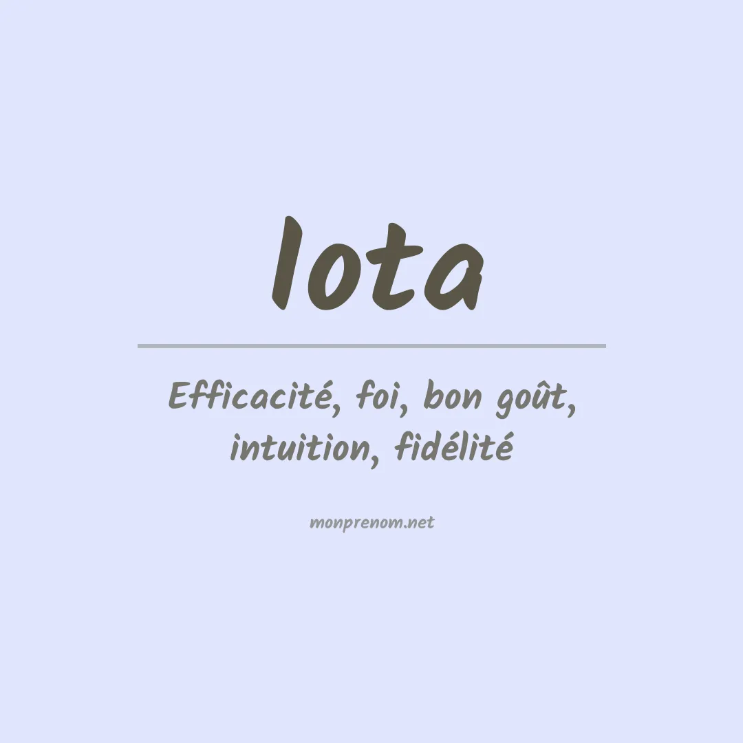 Signification du prénom Iota