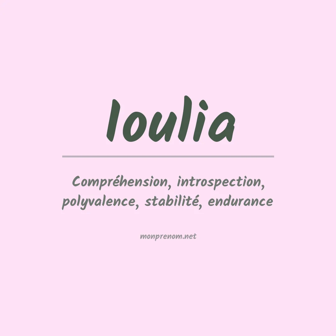 Signification du prénom Ioulia