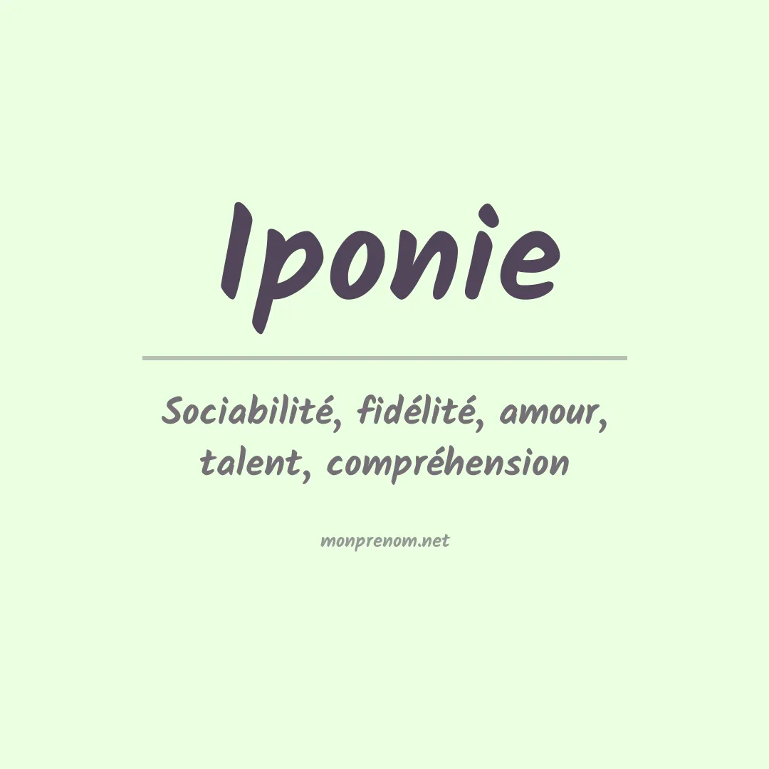 Signification du prénom Iponie