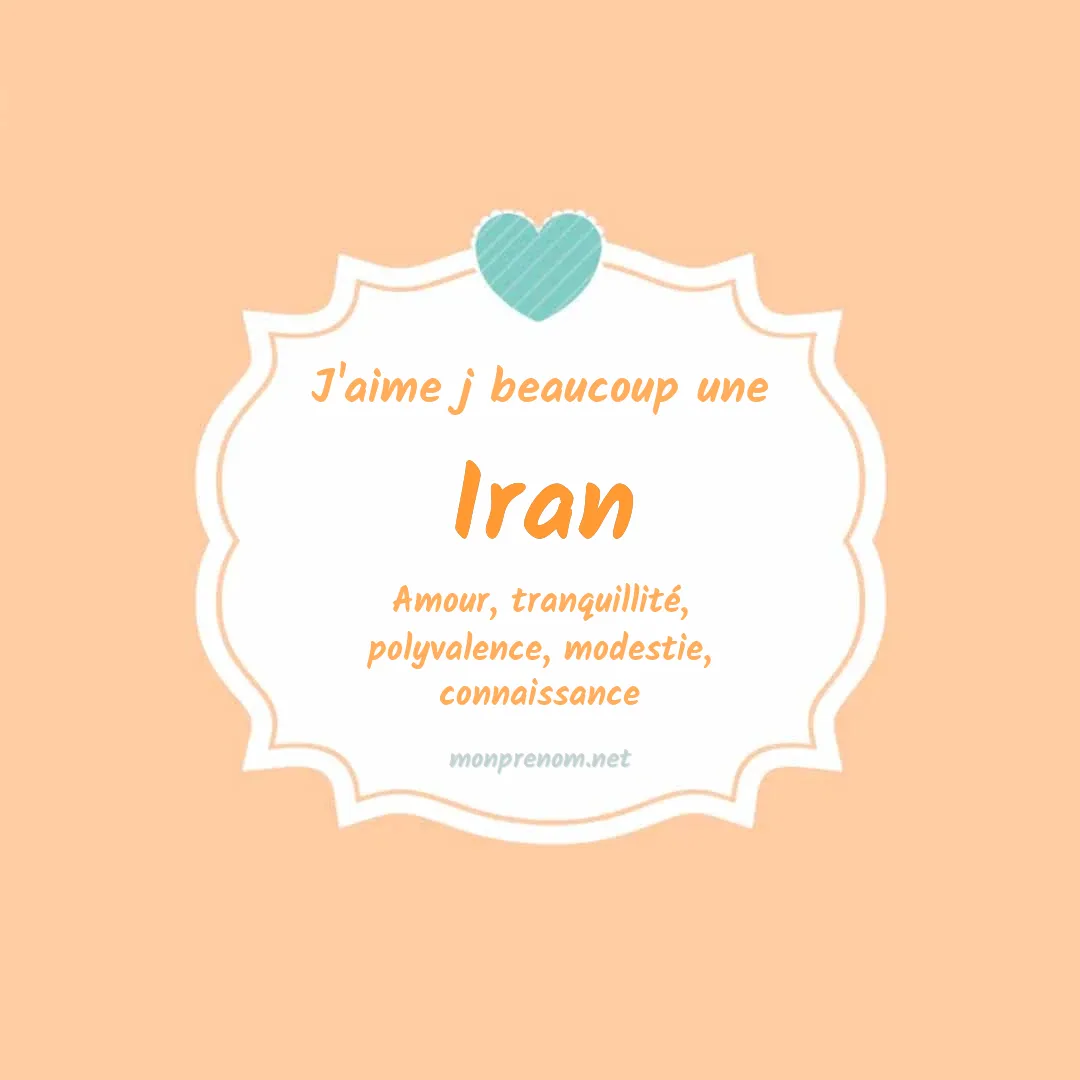 J'aime beaucoup Iran