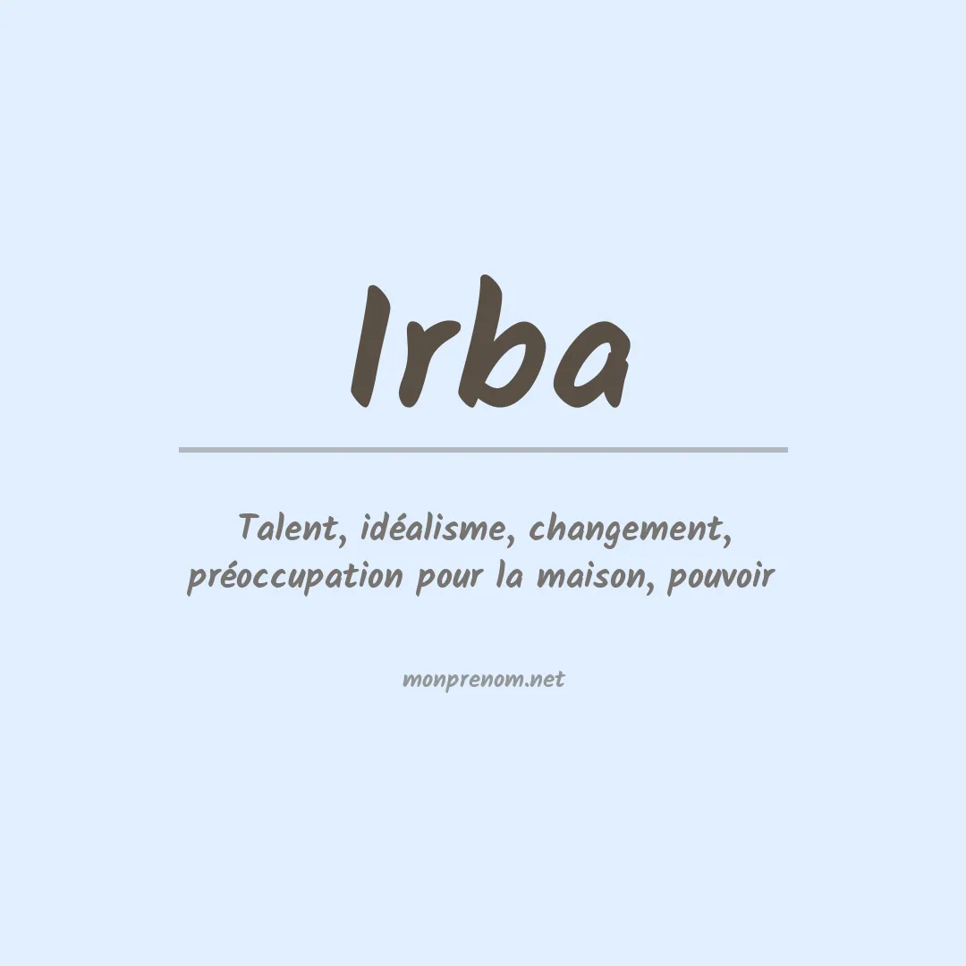 Prénom Irba