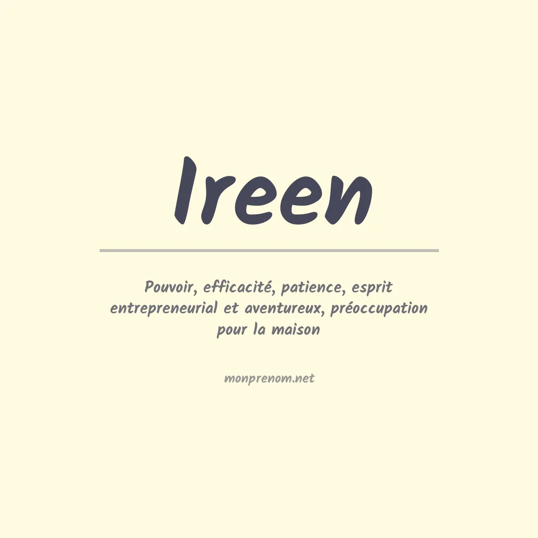 Signification du prénom Ireen