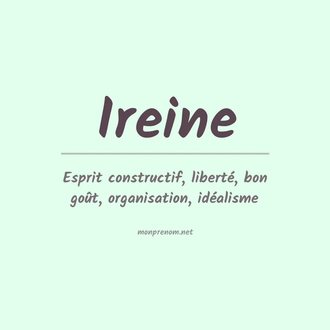Signification du prénom Ireine