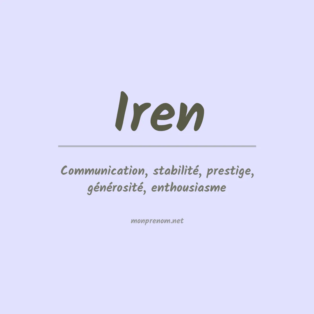 Signification du prénom Iren