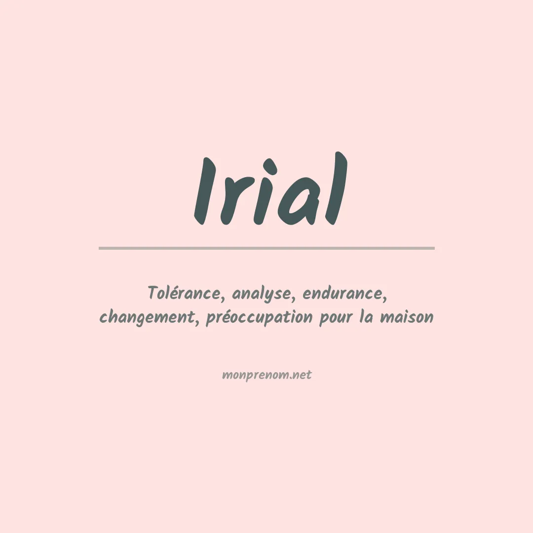 Signification du prénom Irial