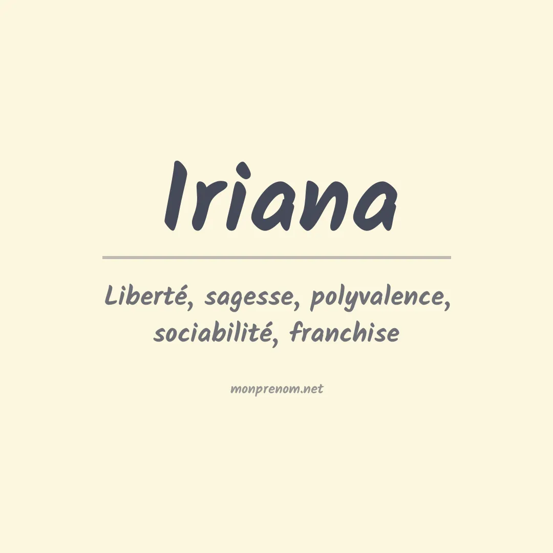Signification du prénom Iriana