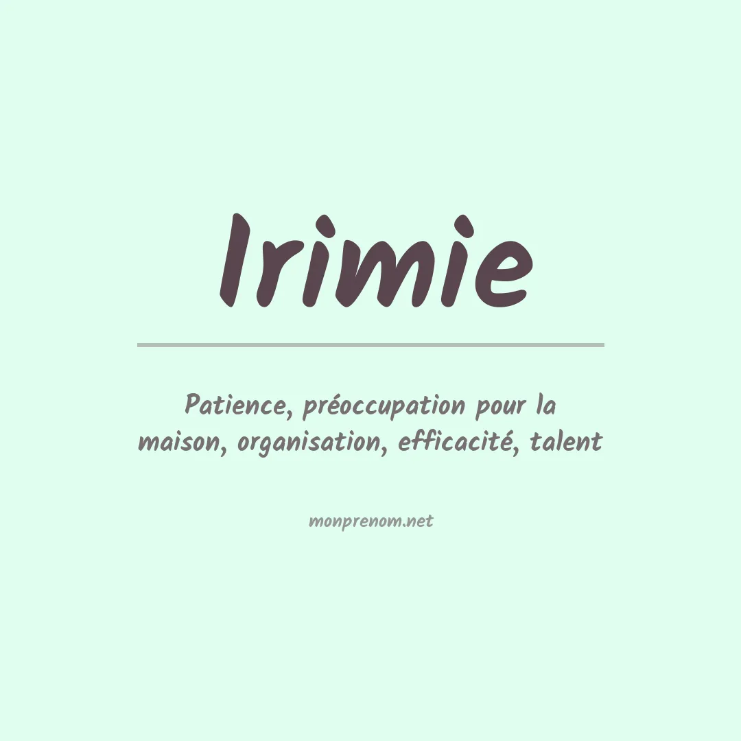 Signification du prénom Irimie