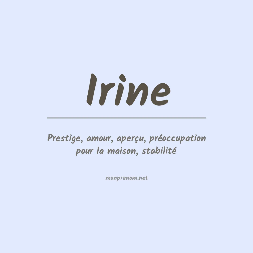Signification du prénom Irine