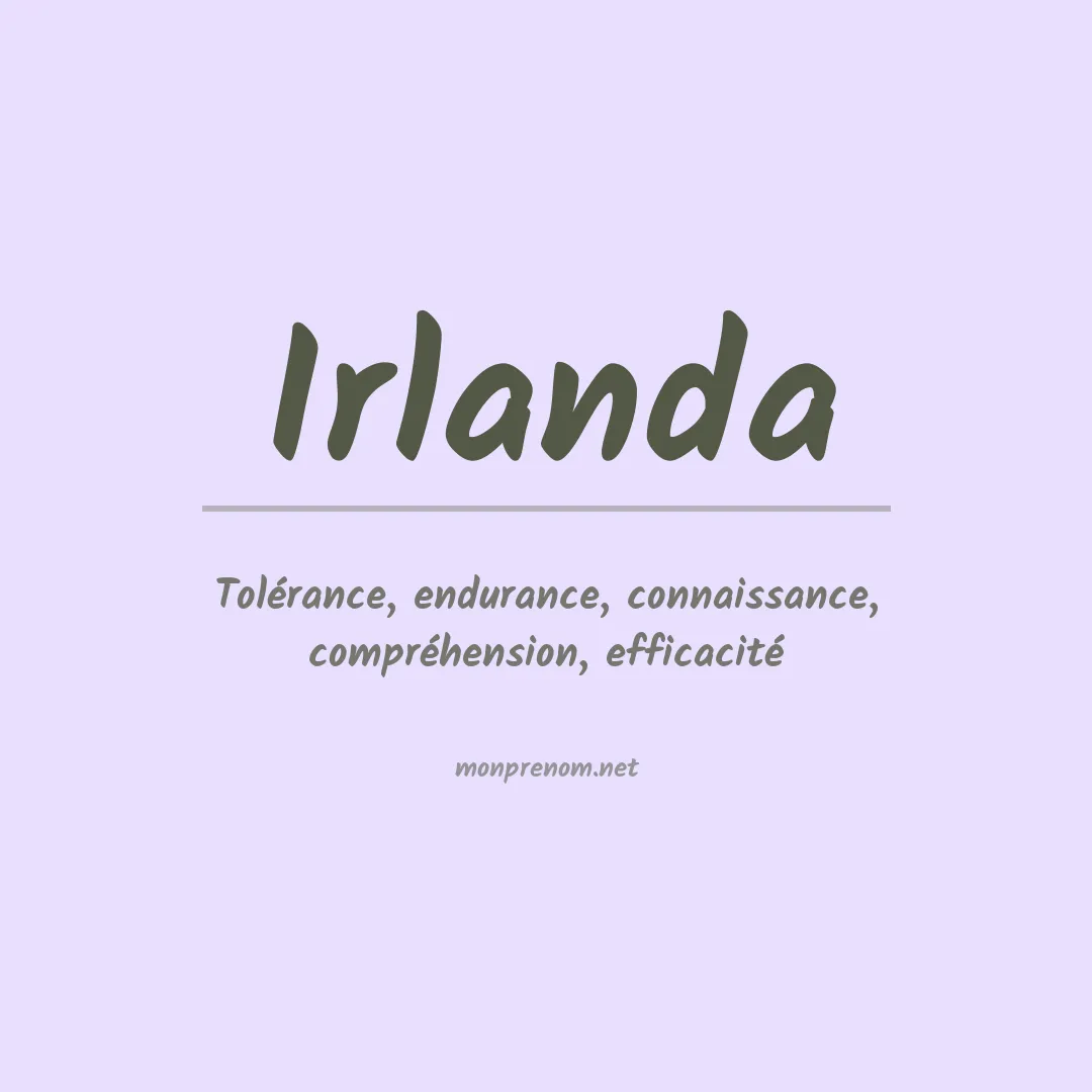 Signification du prénom Irlanda