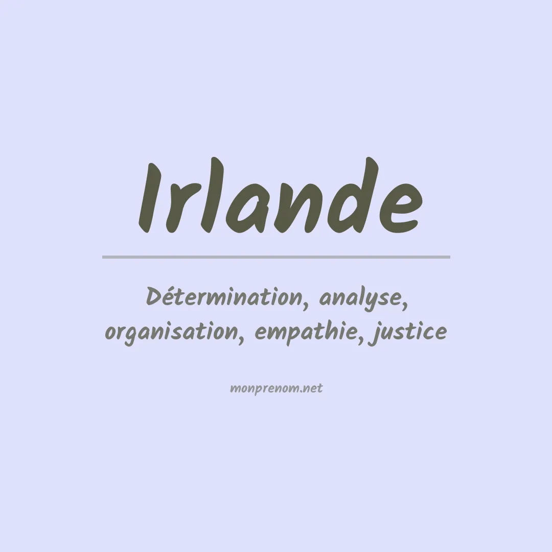 Signification du prénom Irlande