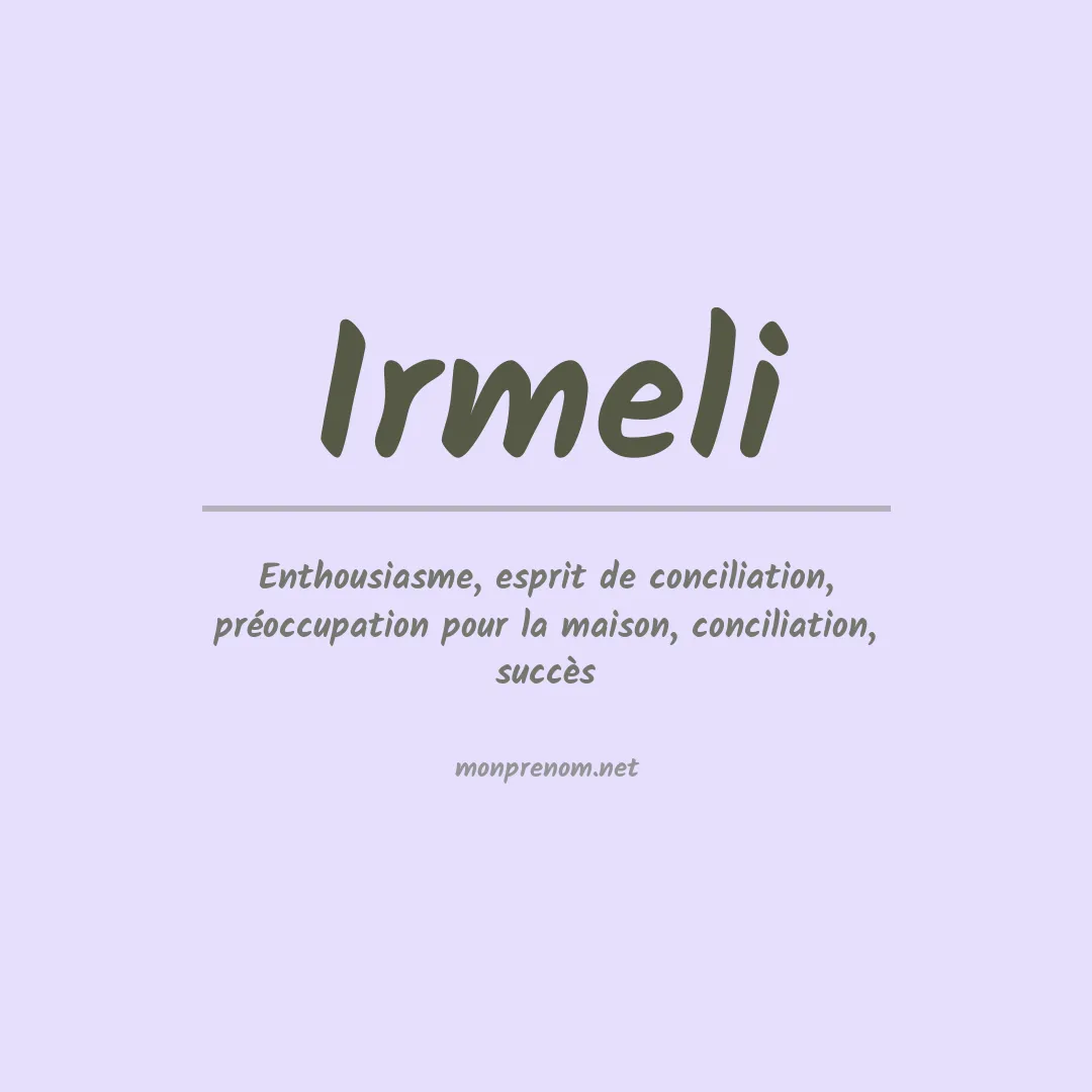 Signification du prénom Irmeli