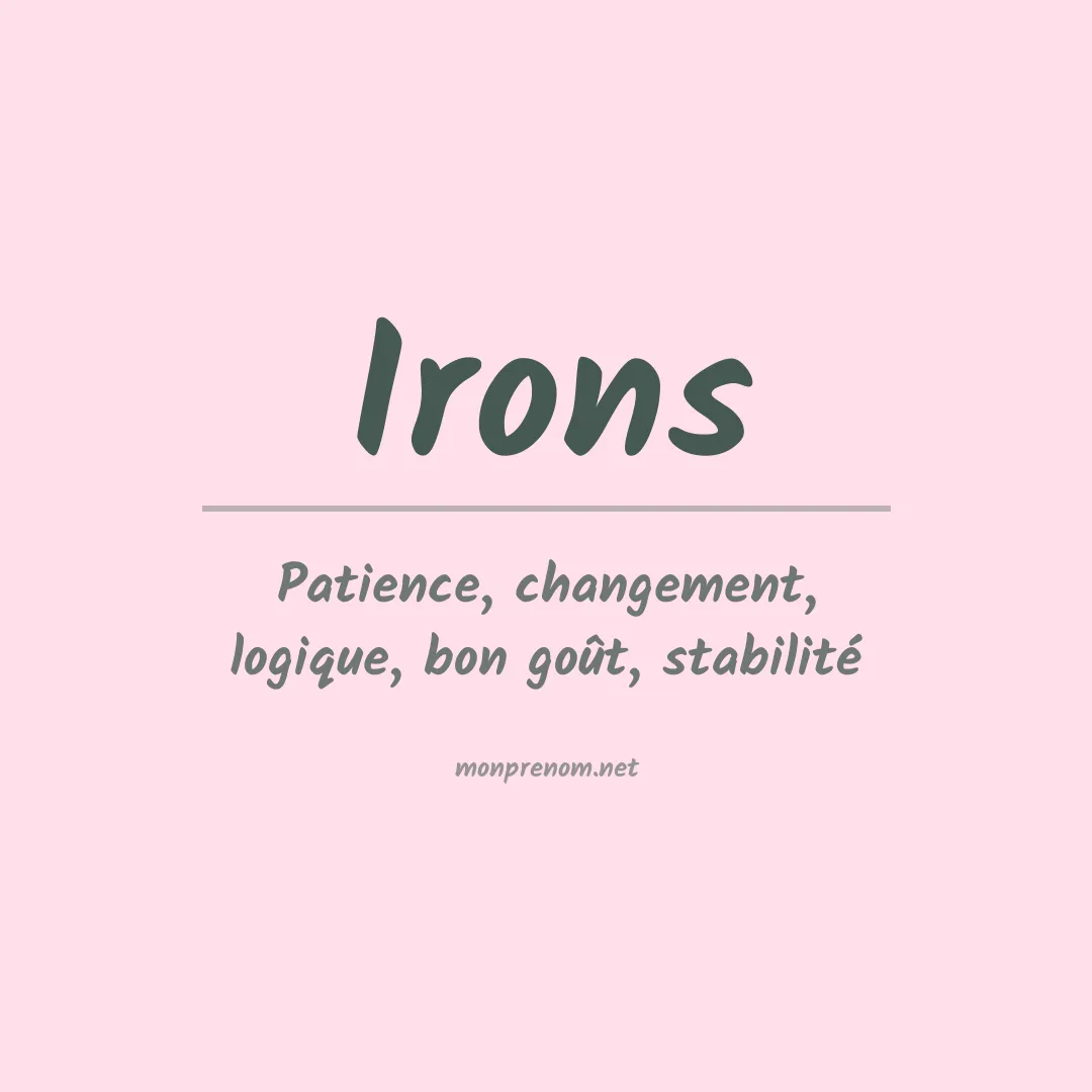 Prénom Irons
