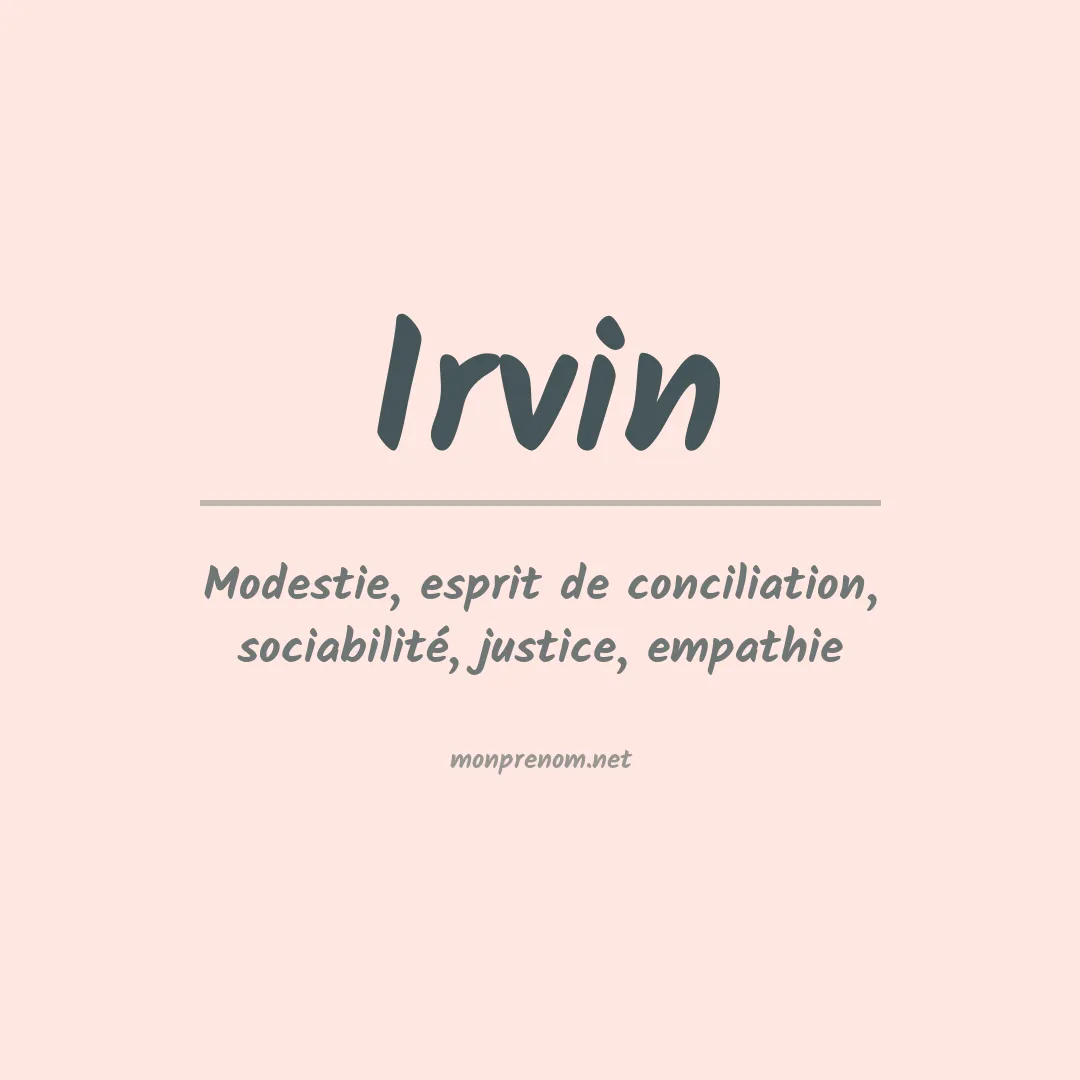 Prénom Irvin
