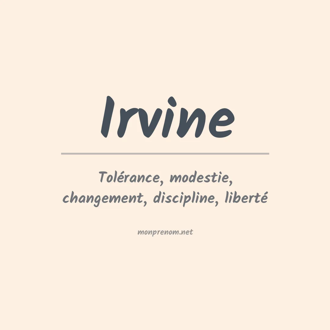 Prénom Irvine