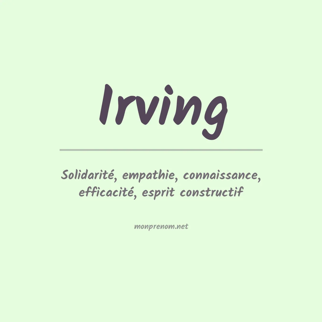 Prénom Irving