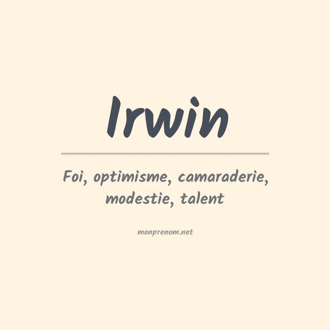 Prénom Irwin