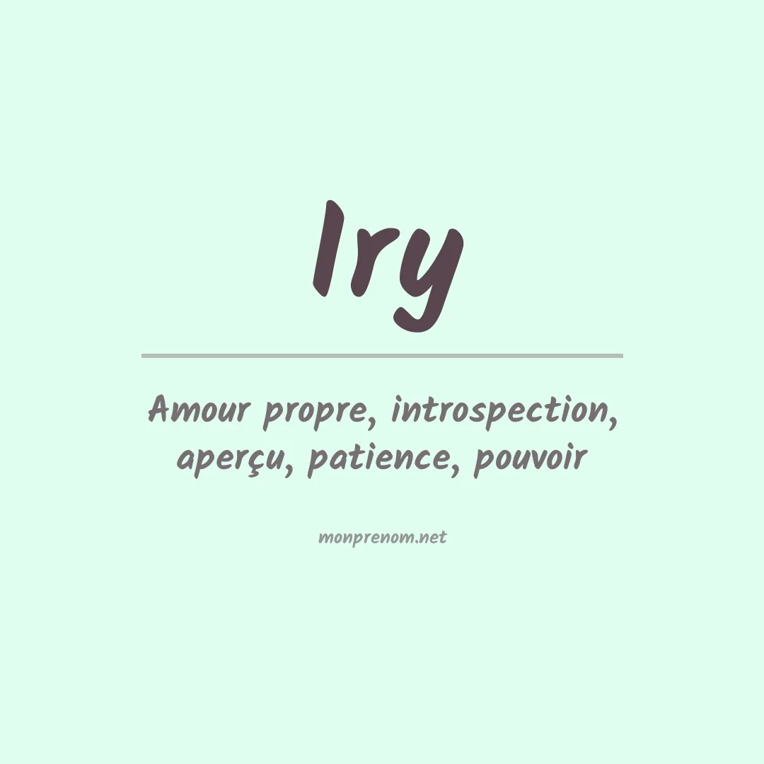 Signification du prénom Iry