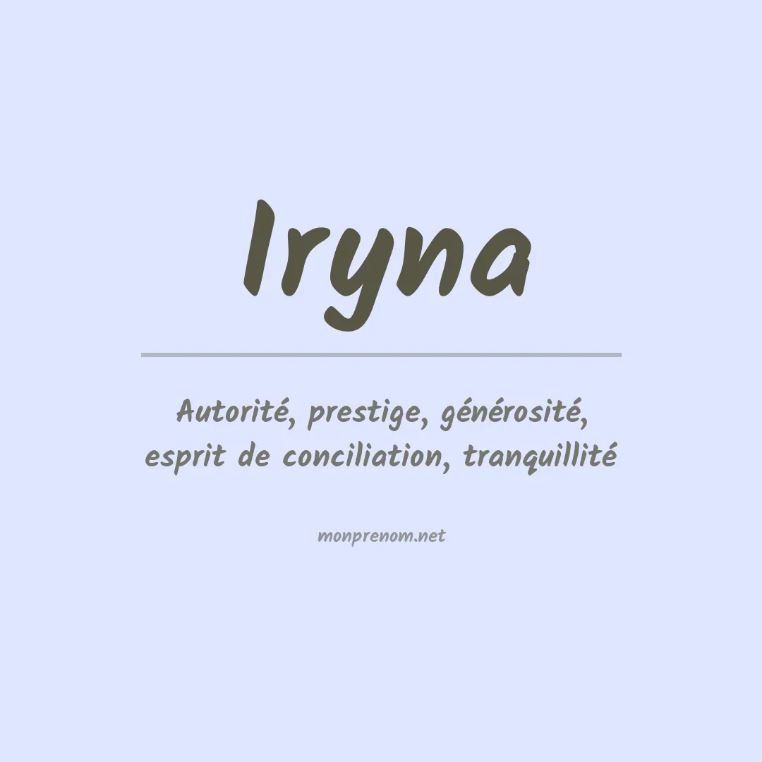 Signification du prénom Iryna
