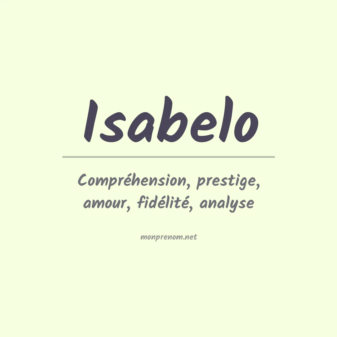 Prénom Isabelo