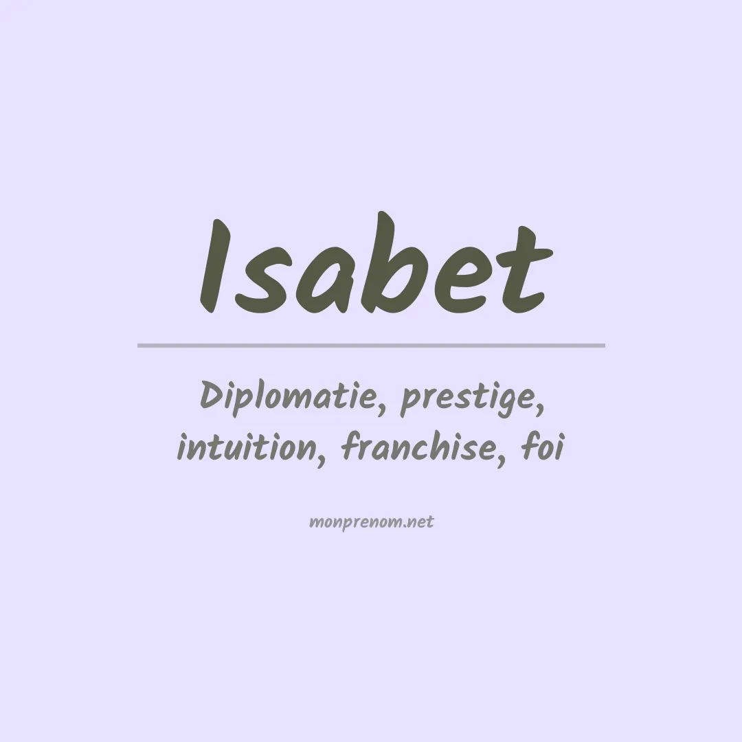 Signification du prénom Isabet