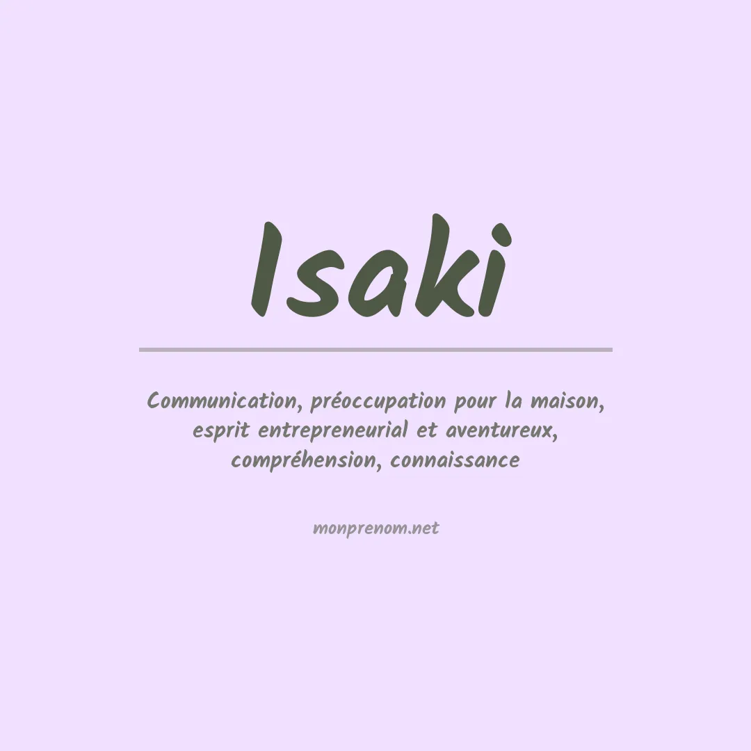 Signification du prénom Isaki