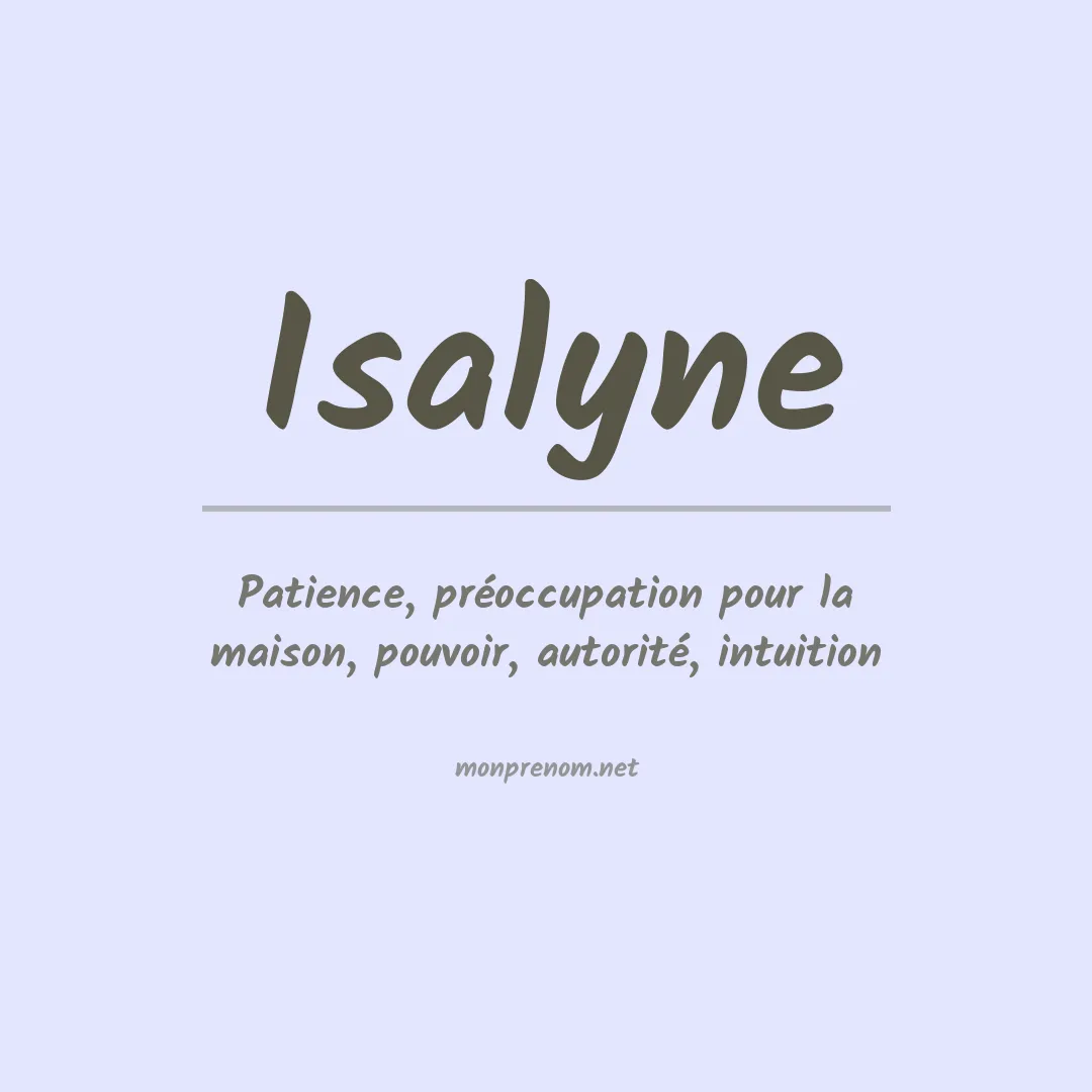 Prénom Isalyne