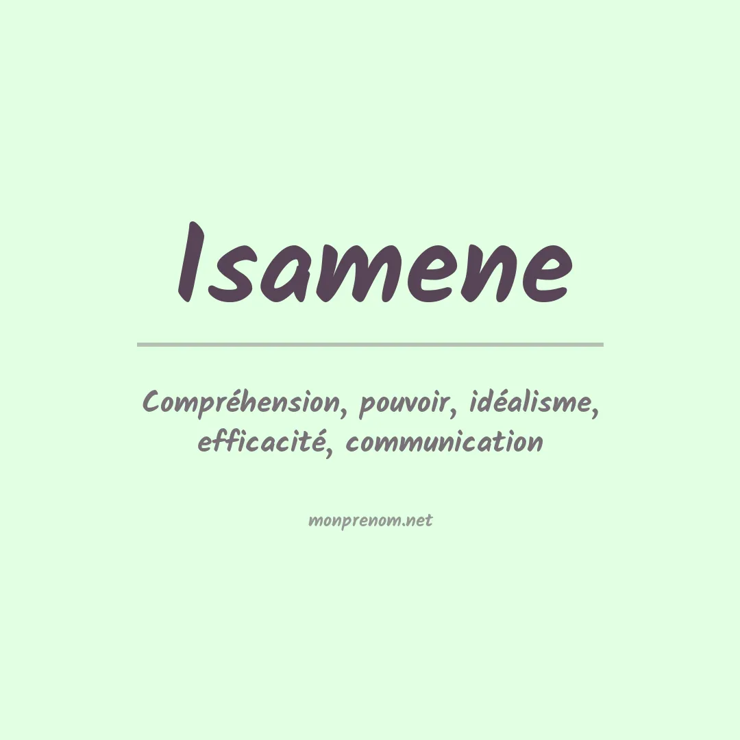 Signification du prénom Isamene